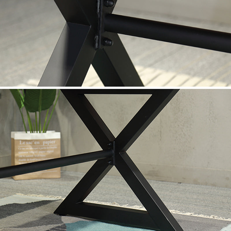 Mesa de interior de metal industrial mesa interior de madera maciza con caballete