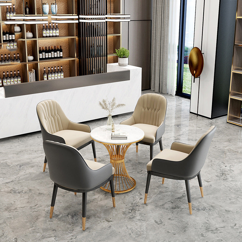 Tavolo da dinette in pietra di lusso tradizionale rotondo mobili per piedistallo per sala da pranzo