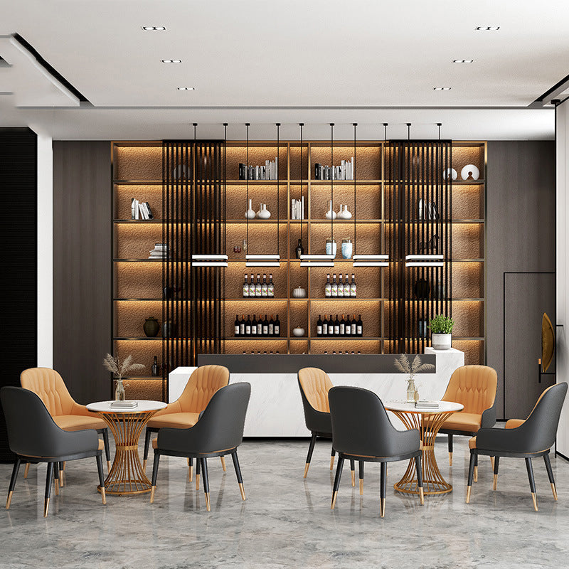 Tavolo da dinette in pietra di lusso tradizionale rotondo mobili per piedistallo per sala da pranzo