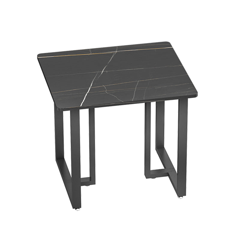 Industrial Sintered Stone Top Dinner Room Kitchen Table Black Metal Base Table for Dinning Room