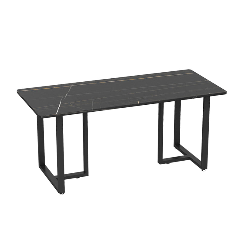 Industrial Sintered Stone Top Dinner Room Kitchen Table Black Metal Base Table for Dinning Room