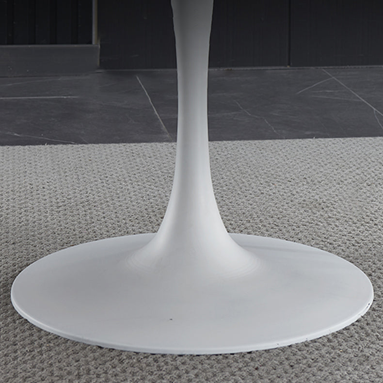 Minimalist Sintered Stone Dining Table Round Shape Kitchen Dining Table with Tulip Base