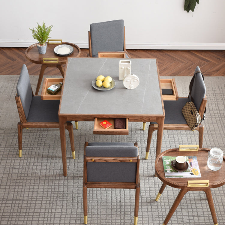 Carré 4 jambes table à manger industrielle table gris Tableau fixe de pierre fritté