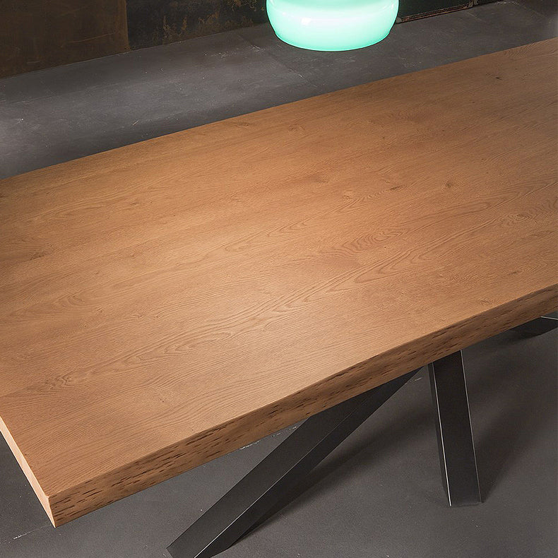 Traditional Luxury Rectangle Dining Table Pine Solid Wood Table with Pedestal Base for Dining Room