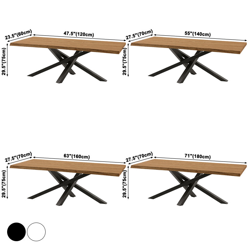 Traditional Luxury Rectangle Dining Table Pine Solid Wood Table with Pedestal Base for Dining Room