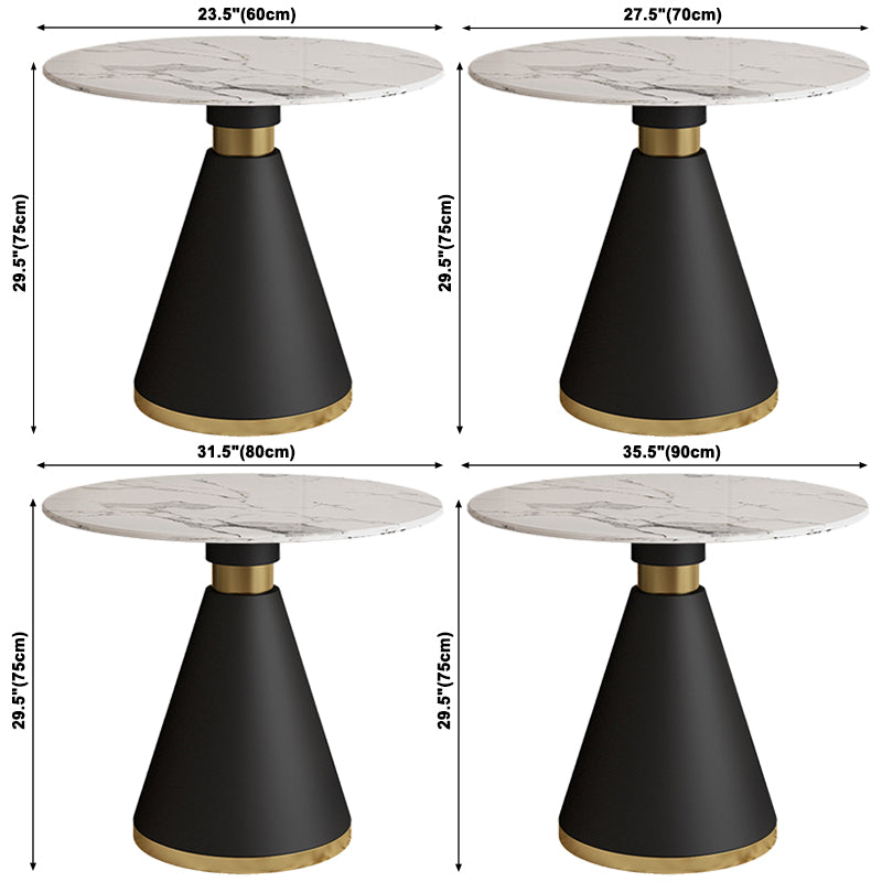 Simplicity Style Sintered Stone Dining Table Single Pedestal Base Round Table for Home