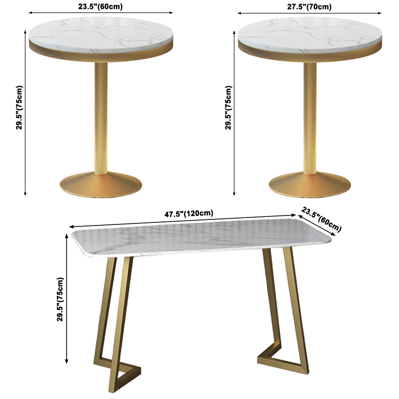 Round Dining Site Table Traditional Luxury Stone Dining Room Collection for Indoor