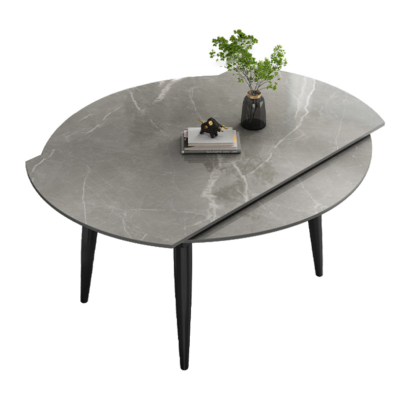 Mesa de comedor de piedra sinterizada extensible con metal 4 patas