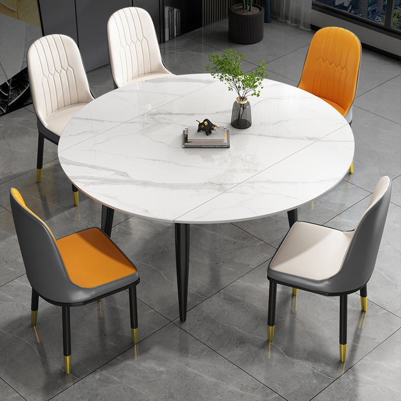 Mesa de comedor de piedra sinterizada extensible con metal 4 patas