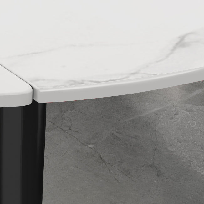 Mesa de comedor de piedra sinterizada extensible con metal 4 patas