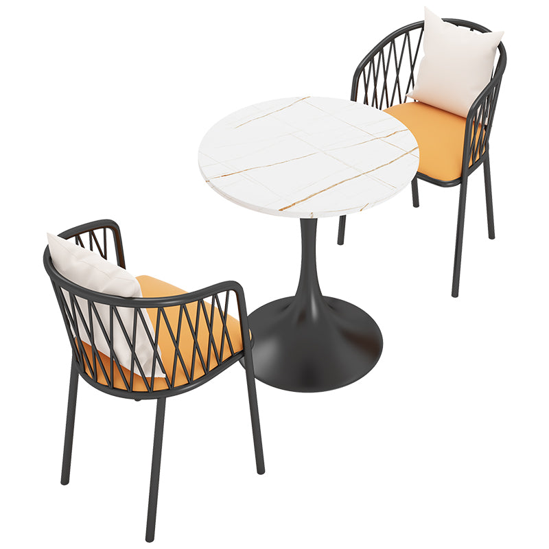 Traditional Luxury Round Table Stone Dining Room Collection for Indoor