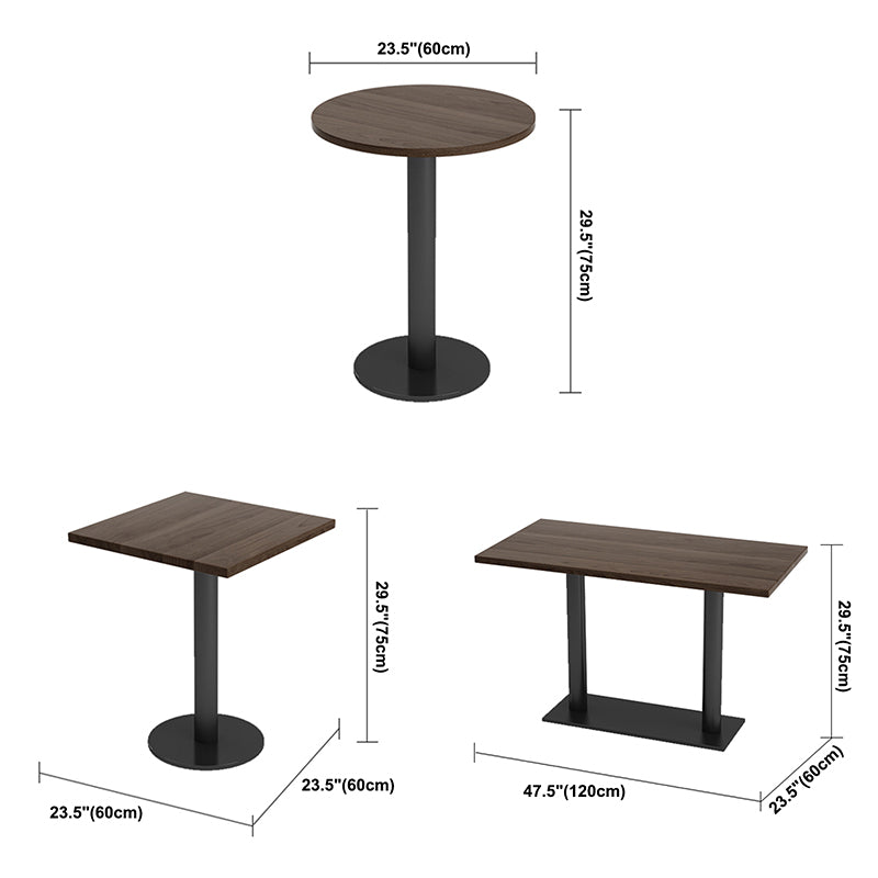 Industrial Solid Wood Dinner Room Kitchen Table Brown Top Table with Black Frame for Dining Room