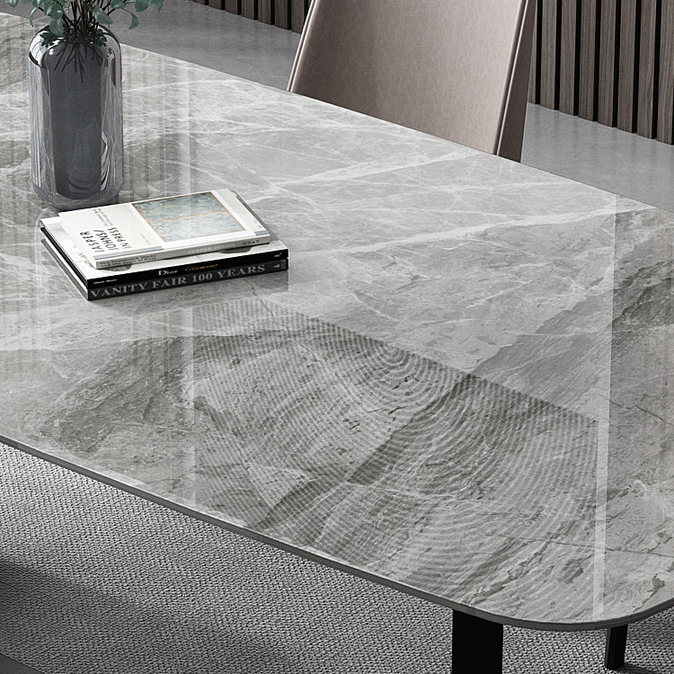 Industrial Grey Sintered Stone Top Esstisch Rechteck Form Standard Esstisch für Küche