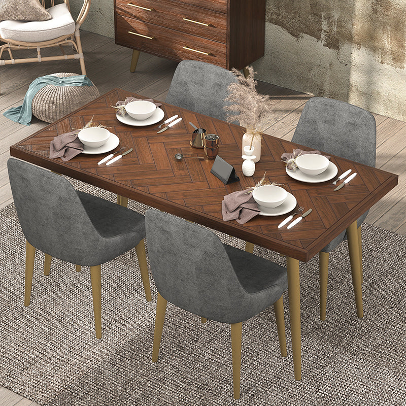 Mesa de comedor de madera maciza de estilo de lujo 4 Pats Base Rectangle Mesa para el hogar