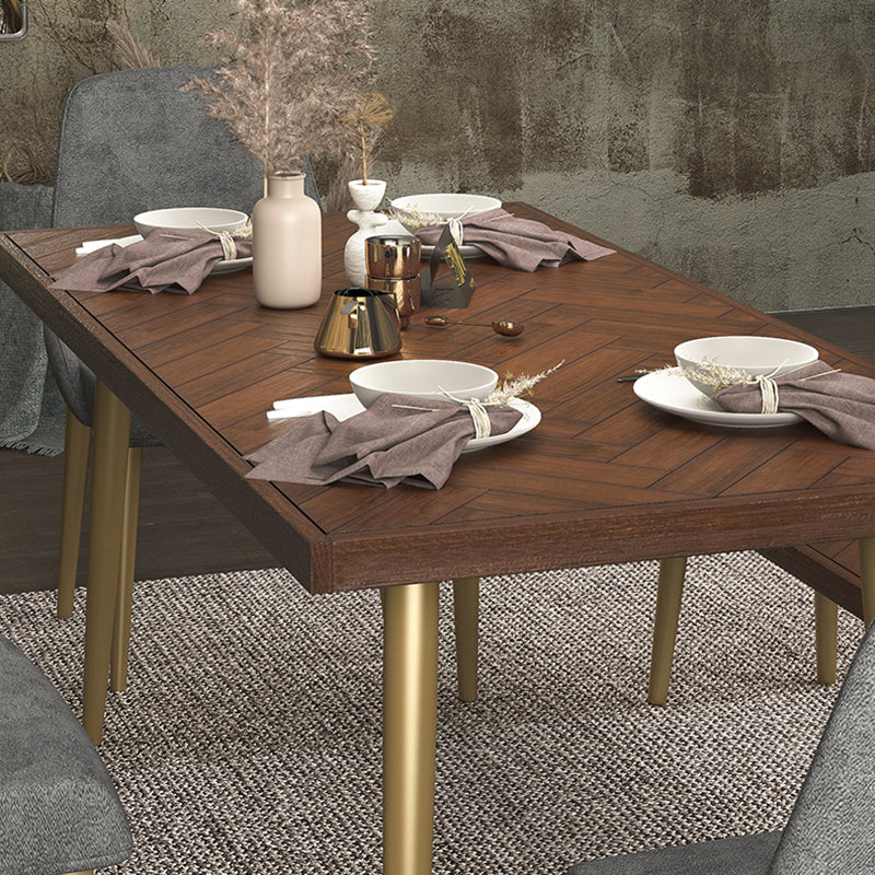 Mesa de comedor de madera maciza de estilo de lujo 4 Pats Base Rectangle Mesa para el hogar