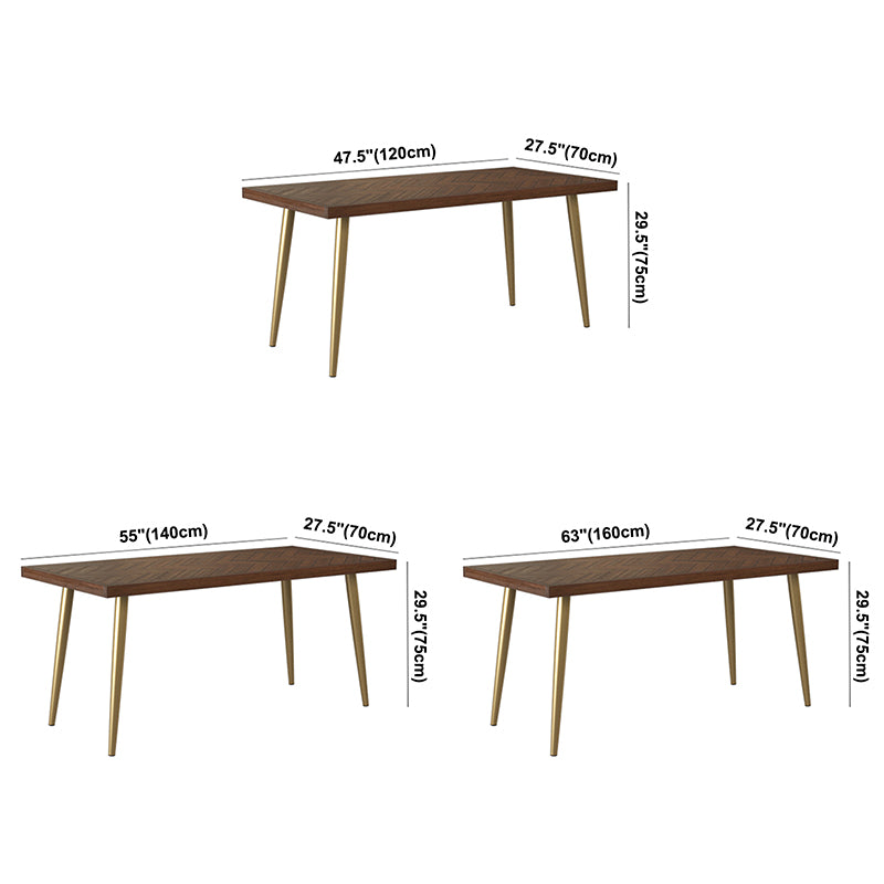Mesa de comedor de madera maciza de estilo de lujo 4 Pats Base Rectangle Mesa para el hogar