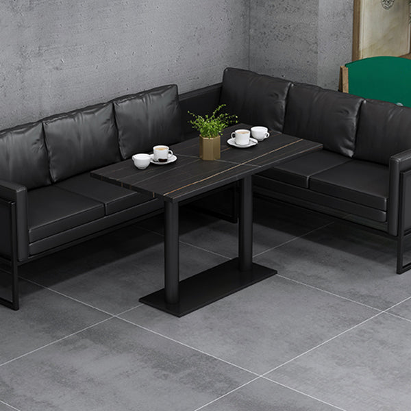 Industrial Sintered Stone Dinner Room Küchentisch Black Top Tisch mit schwarzem Rahmen