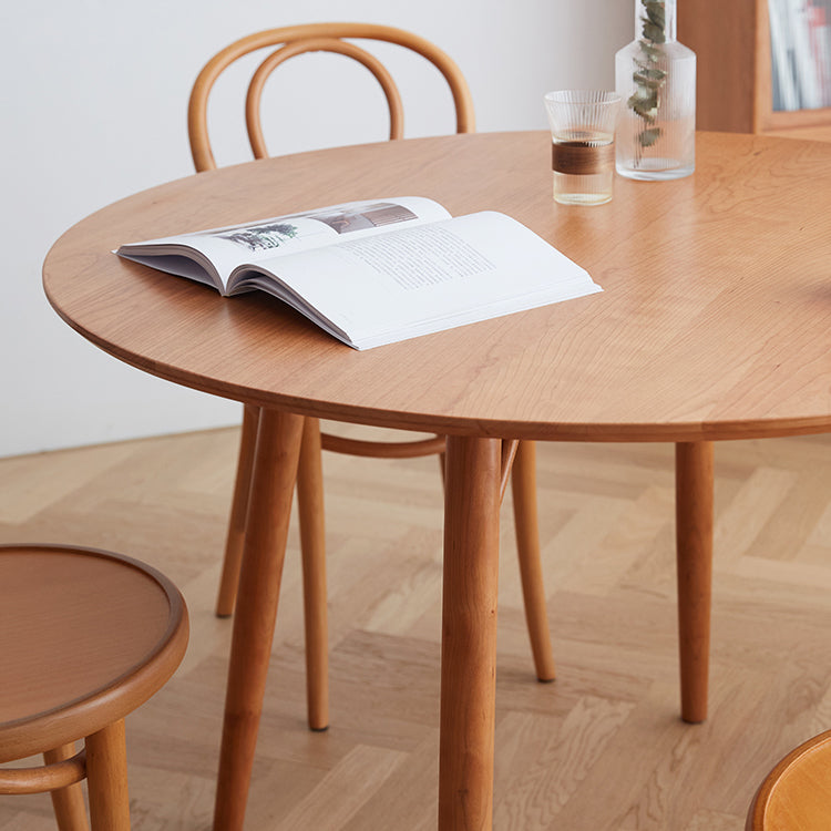 Massief houten dinettetafel van 1,20 meter, moderne eettafel rond voor thuis