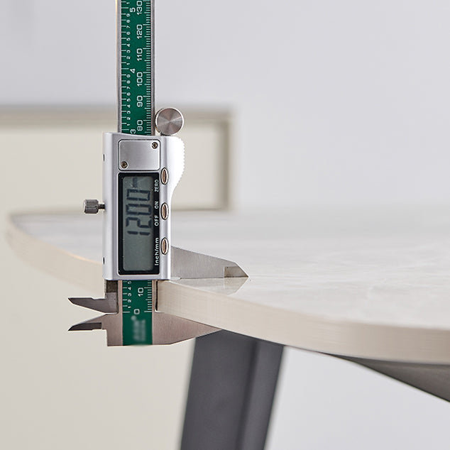Tavolo da pranzo in pietra sinterizzato moderno beige tavolo da pranzo a forma di rettangolo con 4 gambe