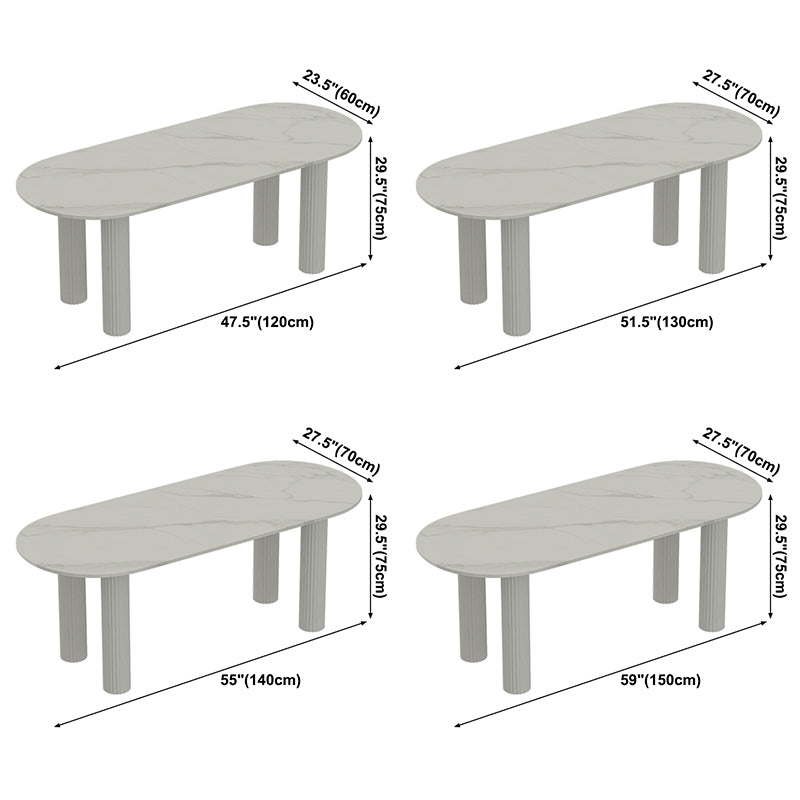Solid Wood Legs Contemporary Free Form Dining Table Sintered Stone Dining Table for Kitchen