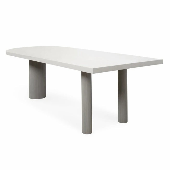 Freiform-Esstisch im minimalistischen Stil, fester Weißton-Tisch mit 3 Beinen