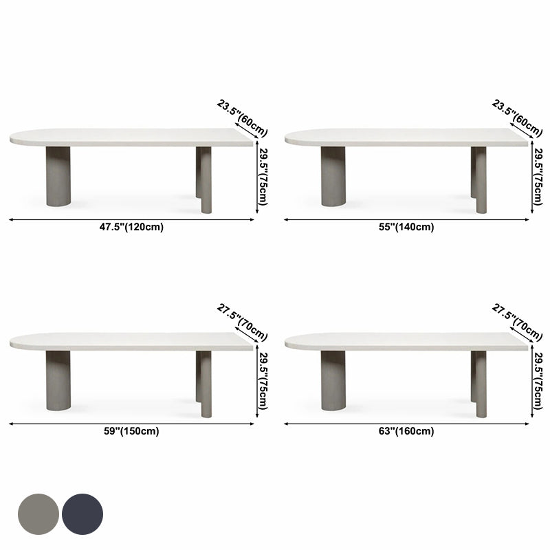 Freiform-Esstisch im minimalistischen Stil, fester Weißton-Tisch mit 3 Beinen