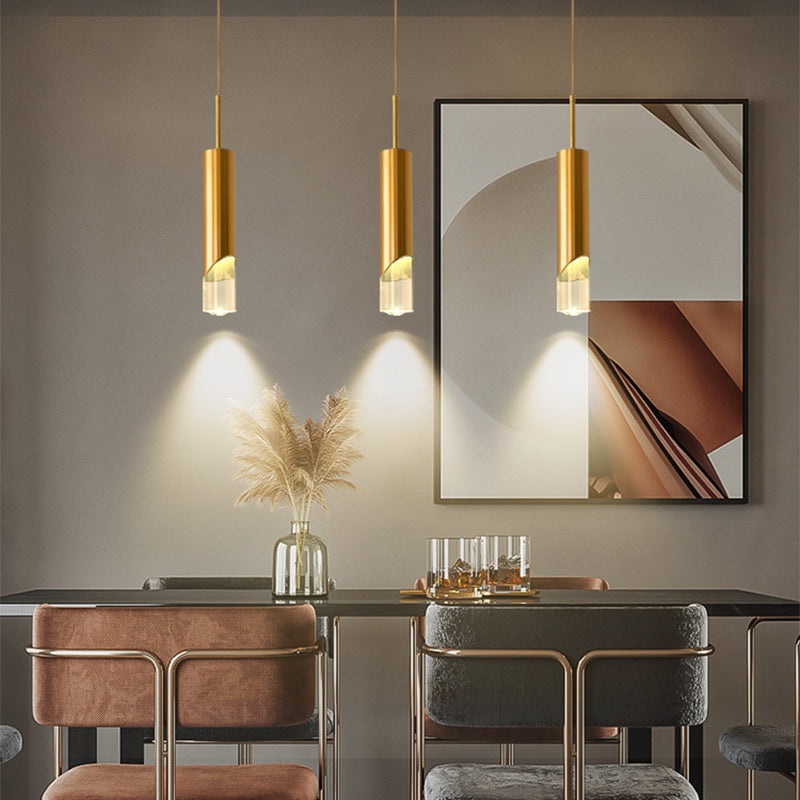 1 cylindre léger suspendu moderne simplicité suspension acrylique pour restaurants