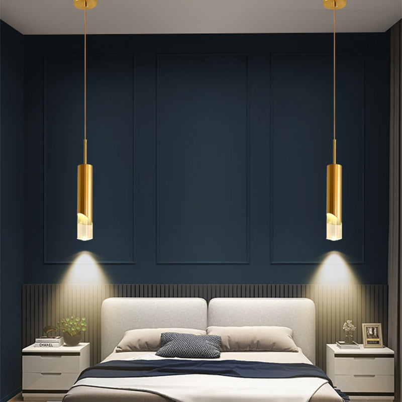 1 cylindre léger suspendu moderne simplicité suspension acrylique pour restaurants