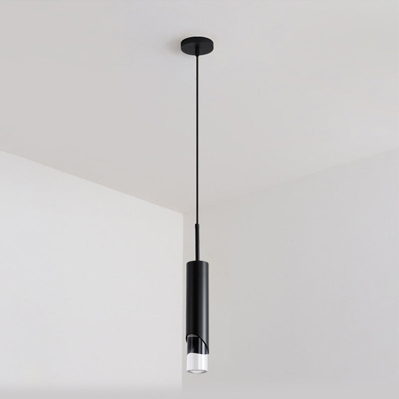 1 cylindre léger suspendu moderne simplicité suspension acrylique pour restaurants