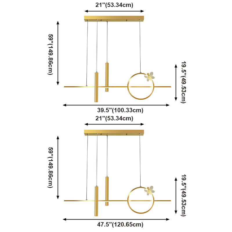 Acrylic Linear Island Light Contemporary Simplicity Lighting Fixtures for Dining Room