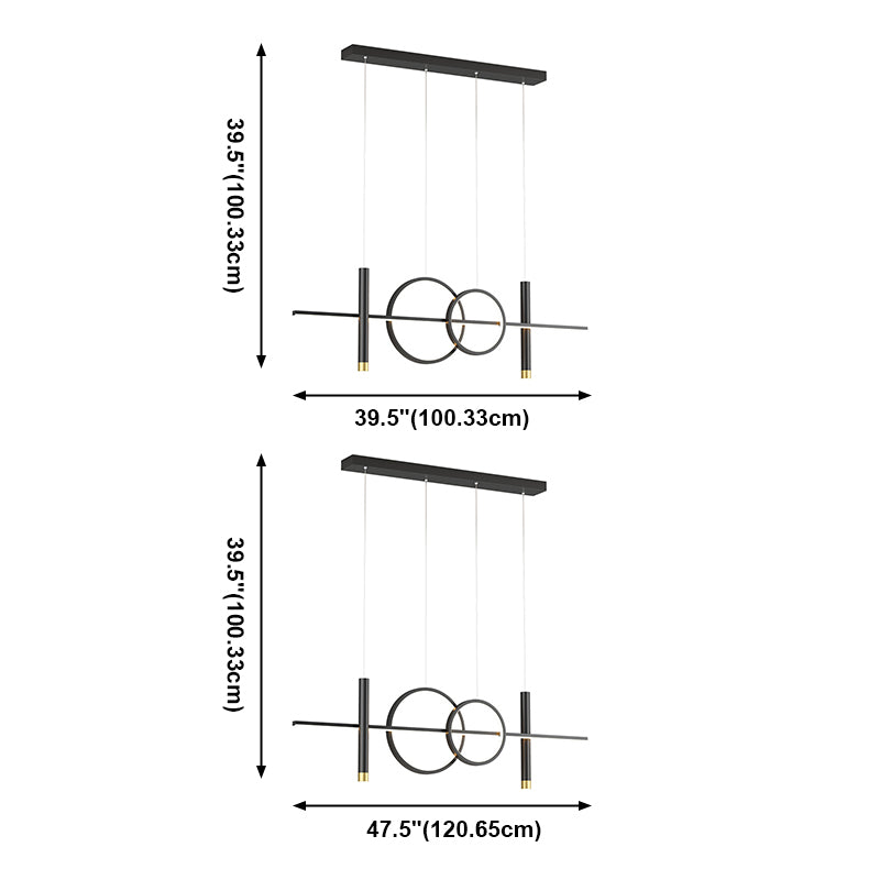 Acrylic Linear Island Light Contemporary Simplicity Hanging Lighting Fixtures for Restaurant