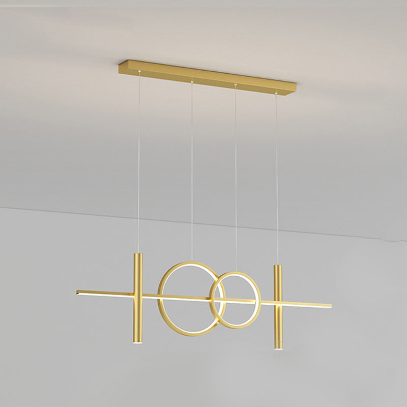Acrylic Linear Island Light Contemporary Simplicity Hanging Lighting Fixtures for Restaurant