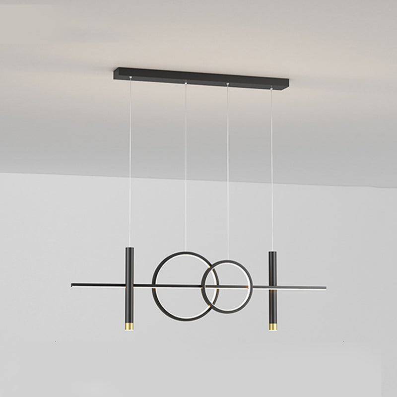 Acrylic Linear Island Light Contemporary Simplicity Hanging Lighting Fixtures for Restaurant
