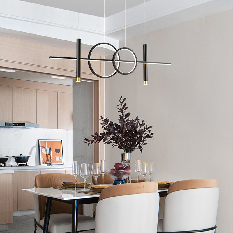 Acrylic Linear Island Light Contemporary Simplicity Hanging Lighting Fixtures for Restaurant