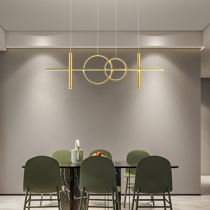 Acrylic Linear Island Light Contemporary Simplicity Hanging Lighting Fixtures for Restaurant