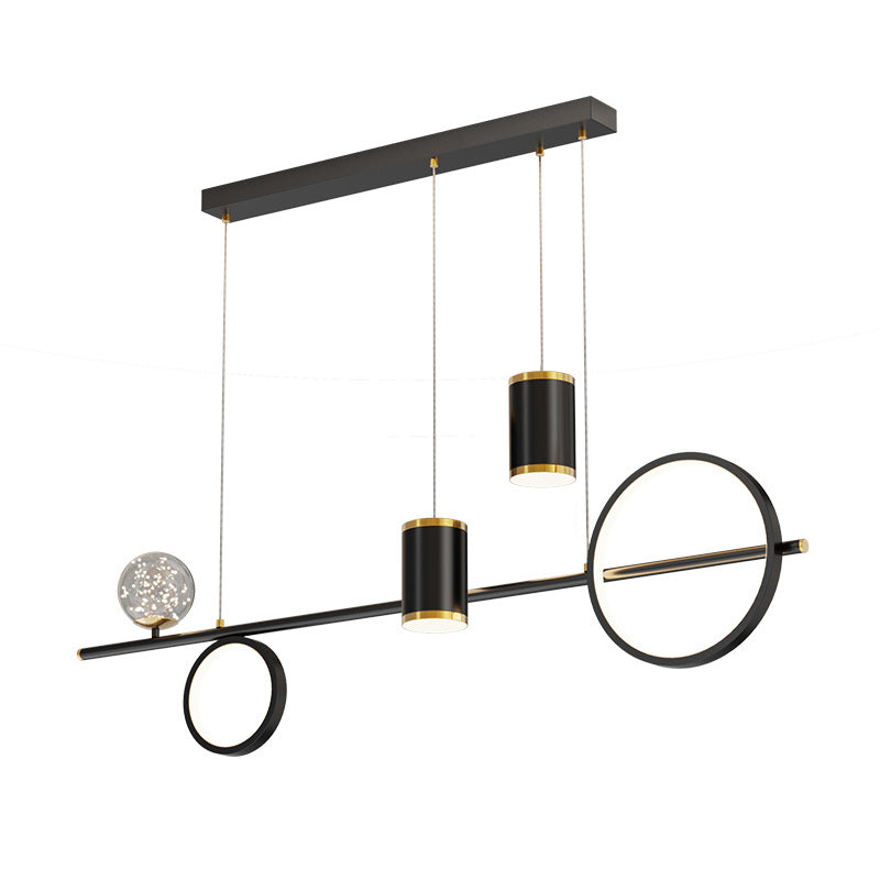 Acrylic Linear LED Island Light Contemporary Simplicity Hanging Lamp for Dining Room