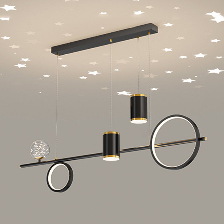 Acrylic Linear LED Island Light Contemporary Simplicity Hanging Lamp for Dining Room