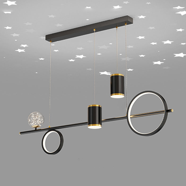 Acrylic Linear LED Island Light Contemporary Simplicity Hanging Lamp for Dining Room