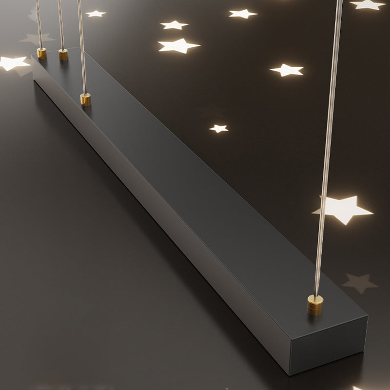 Acrylic Linear LED Island Light Contemporary Simplicity Hanging Lamp for Dining Room