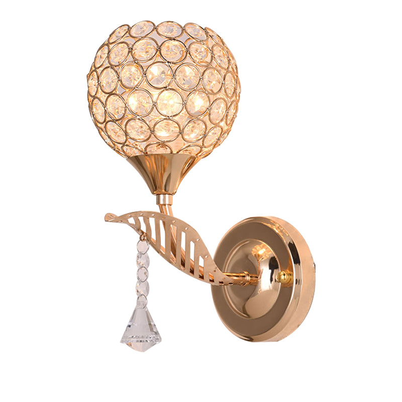 Éclairage mural rond de style minimaliste Éclairage Crystal Cloudroom Glasce Lightture in Gold