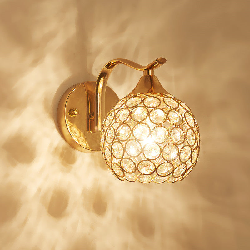 Éclairage mural rond de style minimaliste Éclairage Crystal Cloudroom Glasce Lightture in Gold