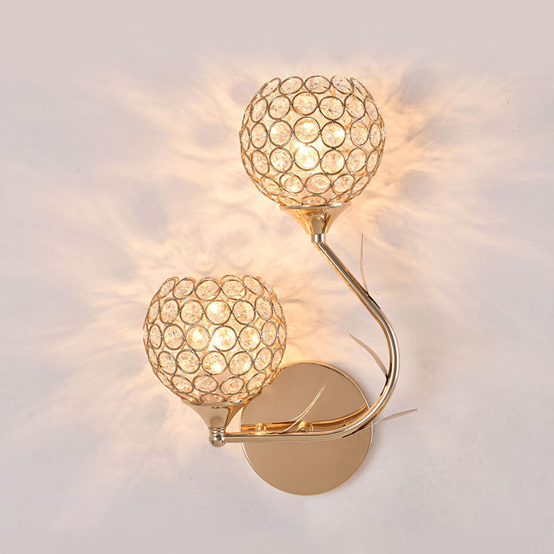 Éclairage mural rond de style minimaliste Éclairage Crystal Cloudroom Glasce Lightture in Gold