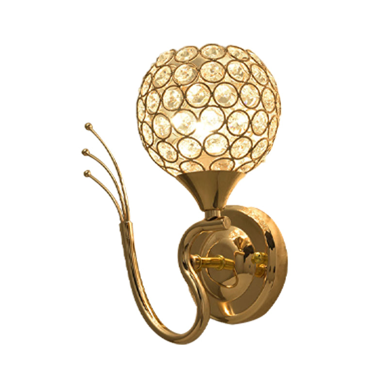 Éclairage mural rond de style minimaliste Éclairage Crystal Cloudroom Glasce Lightture in Gold