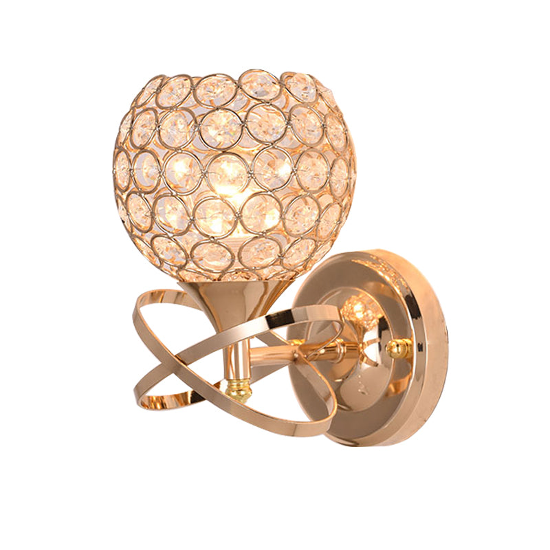 Éclairage mural rond de style minimaliste Éclairage Crystal Cloudroom Glasce Lightture in Gold