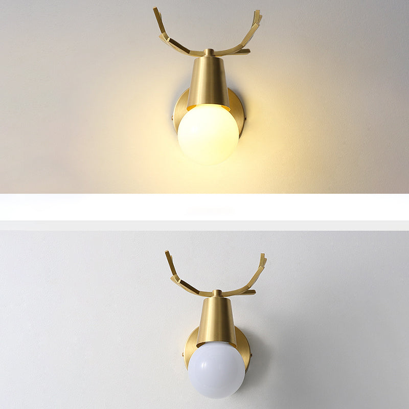 Lámpara de pared posmoderna de lámparas de drogadictos dorados para sala de estar para sala de estar de dormitorio
