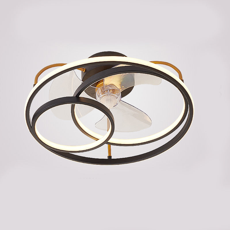 Minimalistische Halo -Ring -Form -Lüfterbeleuchtung Metall Schlafzimmer Halbblöcke Deckenleuchte