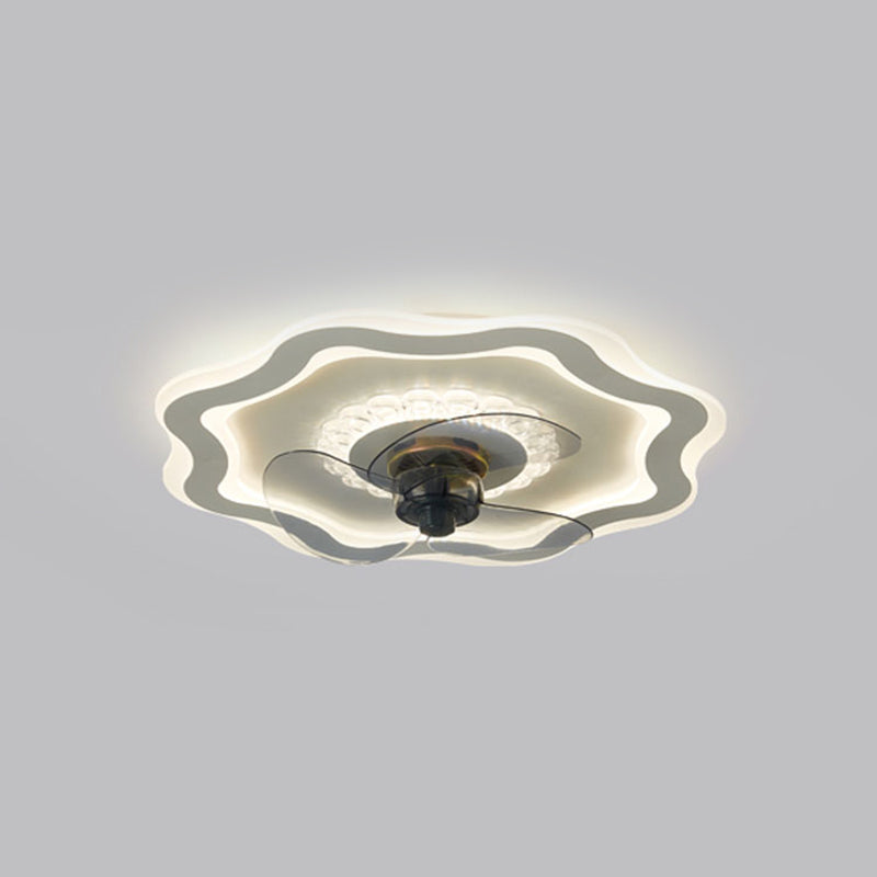 Ultradünne Deckenlüfterbeleuchtung Modernismus Acryl Schlafzimmer LED SEMI BUSH LIGHTURE IN Weiß