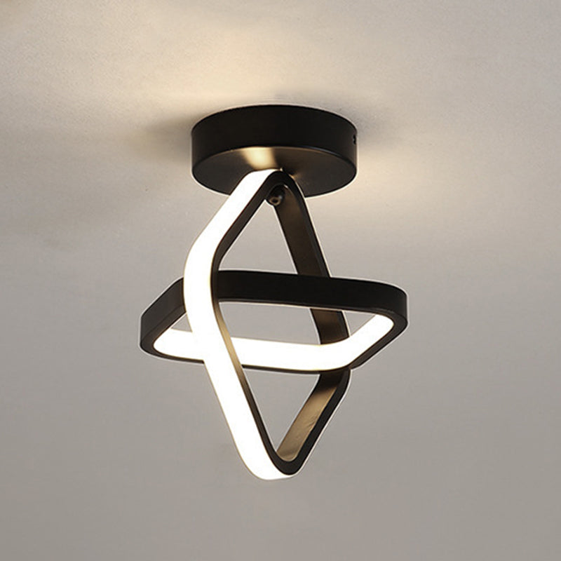 Geometric Shade 2-Lights Modern Style Flush Mount Ceiling Lighting Fixture