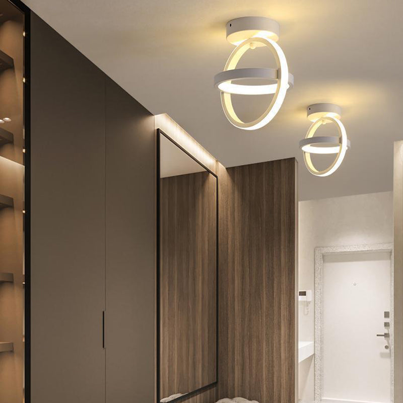 Geometric Shade 2-Lights Modern Style Flush Mount Ceiling Lighting Fixture