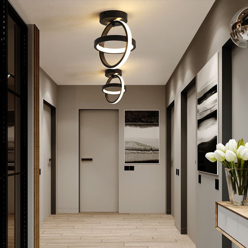 Geometric Shade 2-Lights Modern Style Flush Mount Ceiling Lighting Fixture